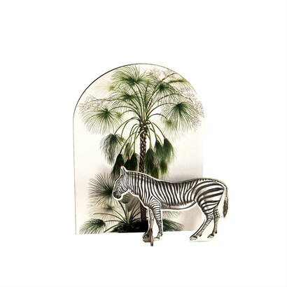 Pop out čestitka i ukras tropical zebra
