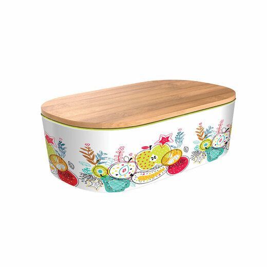Deluxe bamboo kutija za ručak happy fruit
