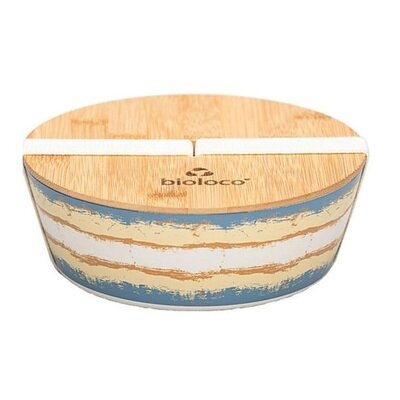 Ovalna deluxe bamboo kutija za ručak plavo smeda