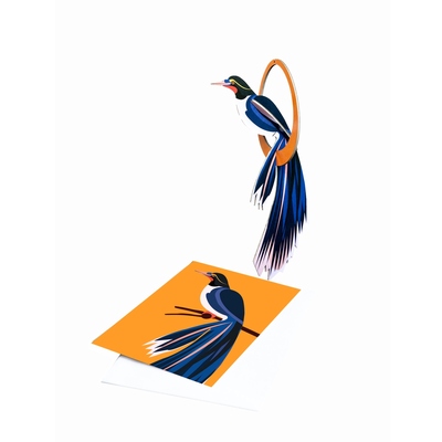 Pop out čestitka i ukras egzotična ptica