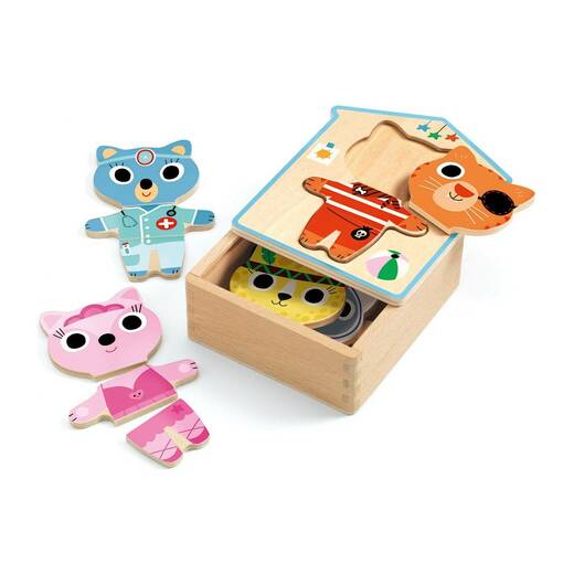 Set drvenih puzzli oblačenje 1