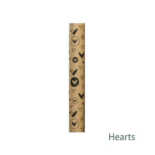 Omotni papir kraft hearts