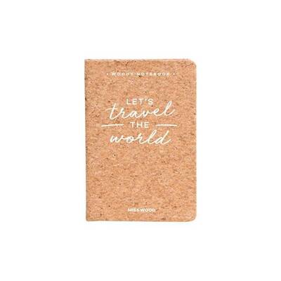 A6 miss wood bilježnica lets travel the world