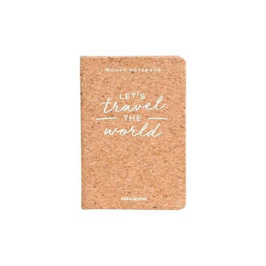 A6 miss wood bilježnica lets travel the world