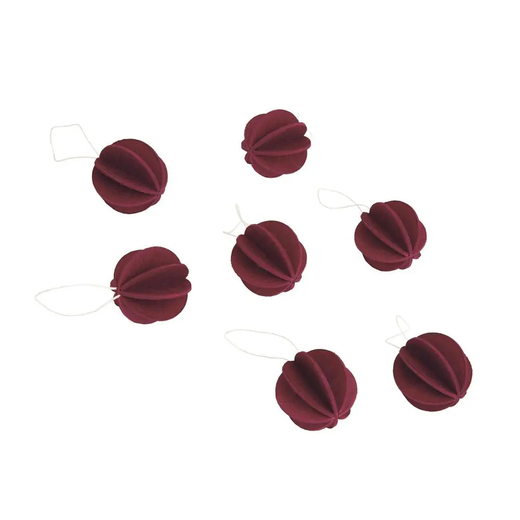 Lovi kuglice tamno crvene 3,5cm (7 kom)