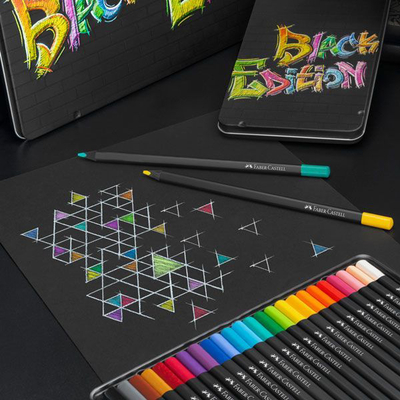 Bojice u metalnoj kutiji faber castell black edition set od 12 2