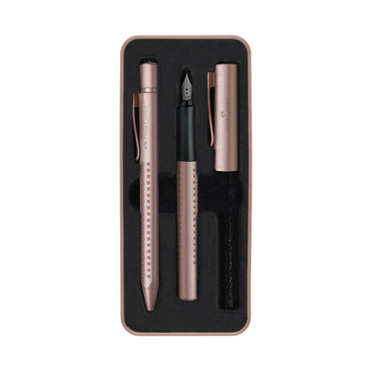 Faber castell garnitura kemijska olovka nalivpero grip edition rose gold
