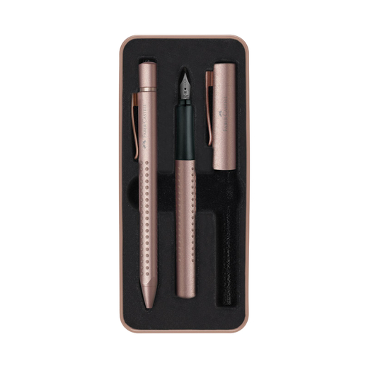 Faber castell garnitura kemijska olovka nalivpero grip edition rose gold