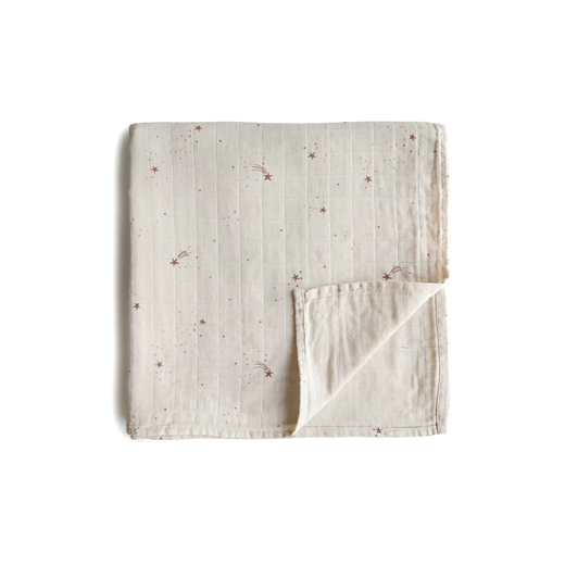 Mushie swaddle falling stars