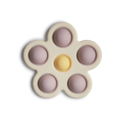 Mushie igračka za pucketanje cvijet soft lilac daffodil