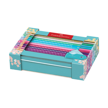 Faber castell set od 20 drvenih boja + šiljilo sparkle