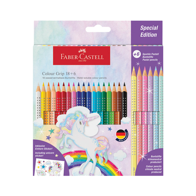 Faber castell drvene bojice grip + sparkle (18+6 boja)