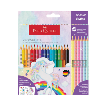 Faber castell drvene bojice grip + sparkle (18+6 boja)