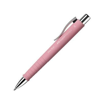 Faber castell kemijska olovka gumirana poly ball xb roza