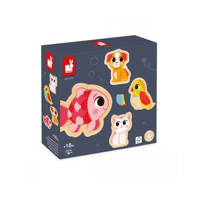 Janod drvene puzzle kućni ljubimci