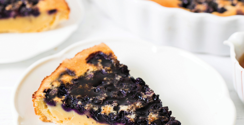 Baked wild blueberry pancake web