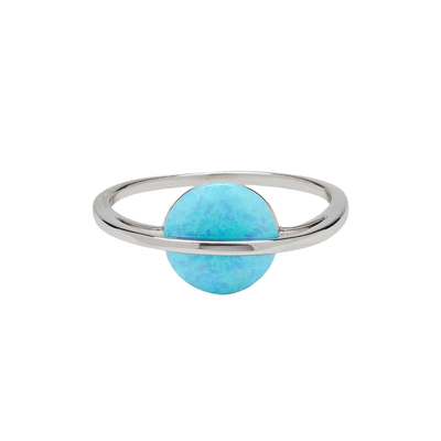 Pura vida prsten silver opal saturn blue vel. 8