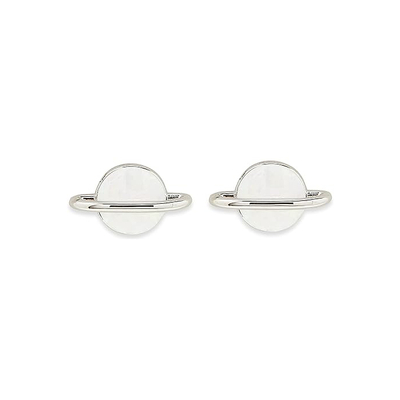 Pura vida naušnice silver opal saturn white