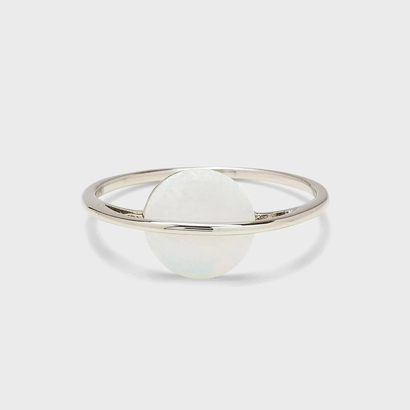 Pura vida prsten silver opal saturn white vel 8