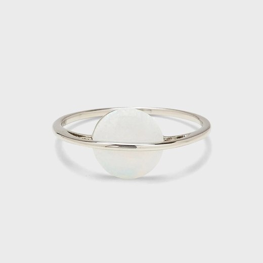 Pura vida prsten silver opal saturn white vel 8