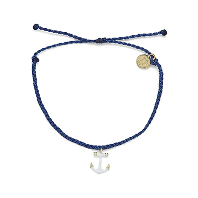 Pura vida narukvica gold charm anchors away indigo