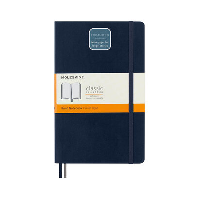 Moleskine bilježnica na crte soft plava expanded 13x21cm