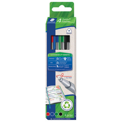 Staedtler flomaster fineliner 0,3mm triplus recik. set 4