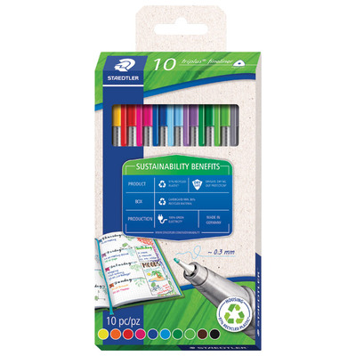 Staedtler flomaster fineliner 0,3mm triplus recik. set 10