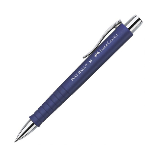 Faber castell kemijska olovka gumirana poly ball m plava