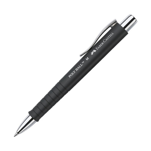 Faber castell kemijska olovka gumirana poly ball m crna
