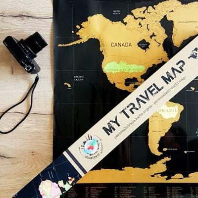 My travel map world black 6