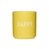 Design letters šalica happy yellow