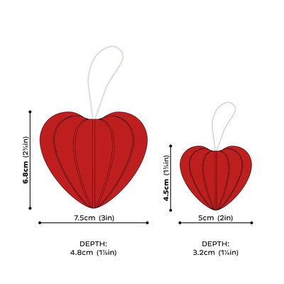 Lovi srce crveno 6,8cm 2