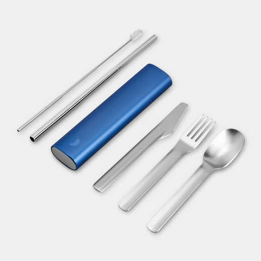 Chilly's set pribora za jelo whale blue 1
