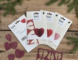 Lovi hearts 4,5cm in packages, dark red, bright red, light pink