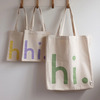 Design letters platnena torba hi. zelena 3