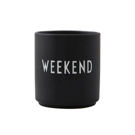 Design letters šalica weekend black