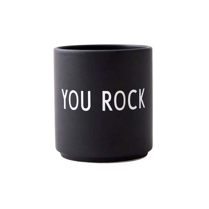 Design letters šalica you rock black