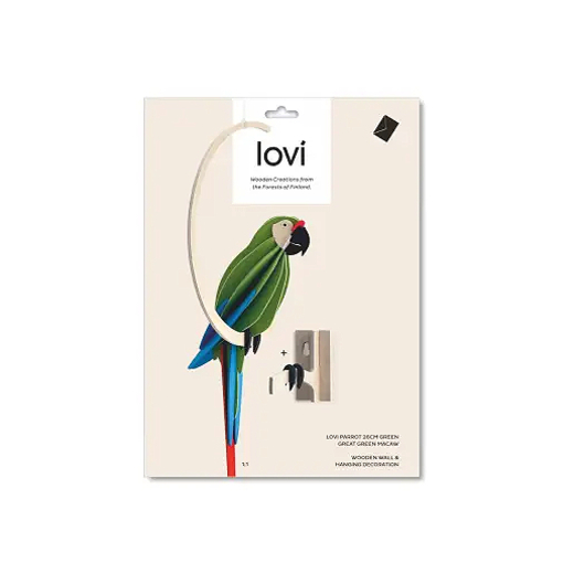 Lovi papiga zelena great green macaw 26 cm