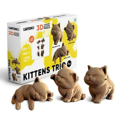 Cartonic 3d puzzle mačići 3 kom
