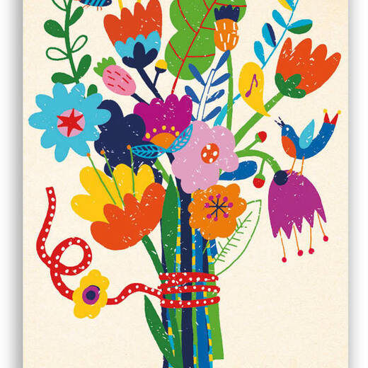 Zintenz čestitka bouquet of flowers