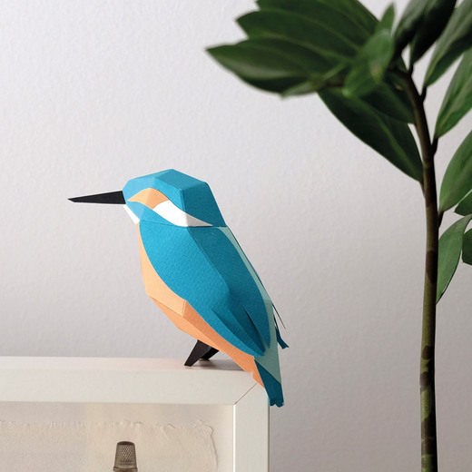 Plego 3d papirnata figura vodomar alcedo atthis 5