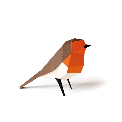 Plego 3d papirnata figura crvendać erithacus rubecula