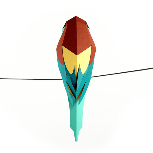 Plego 3d papirnata figura pčelarica merops apiaster