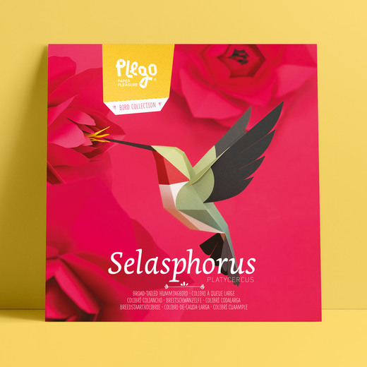 Plego 3d papirnata figura kolibirić selasphorus platyceru 5