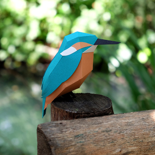 Plego 3d papirnata figura vodomar alcedo atthis 1