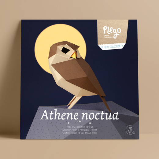 Plego 3d papirnata figura mala sova athene noctua 3