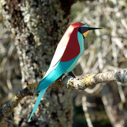 Plego 3d papirnata figura pčelarica merops apiaster 1