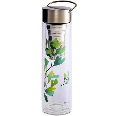 Flowtea staklena termos boca za čaj gingko