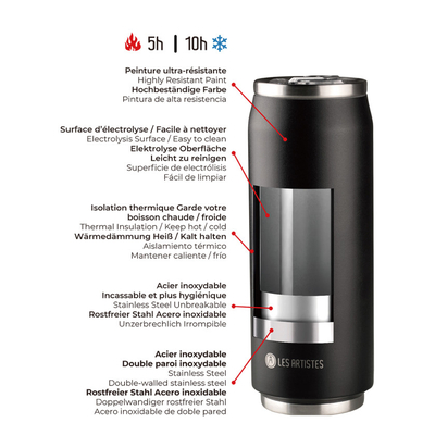 Les artistes termos limenka inox black 500 ml 1